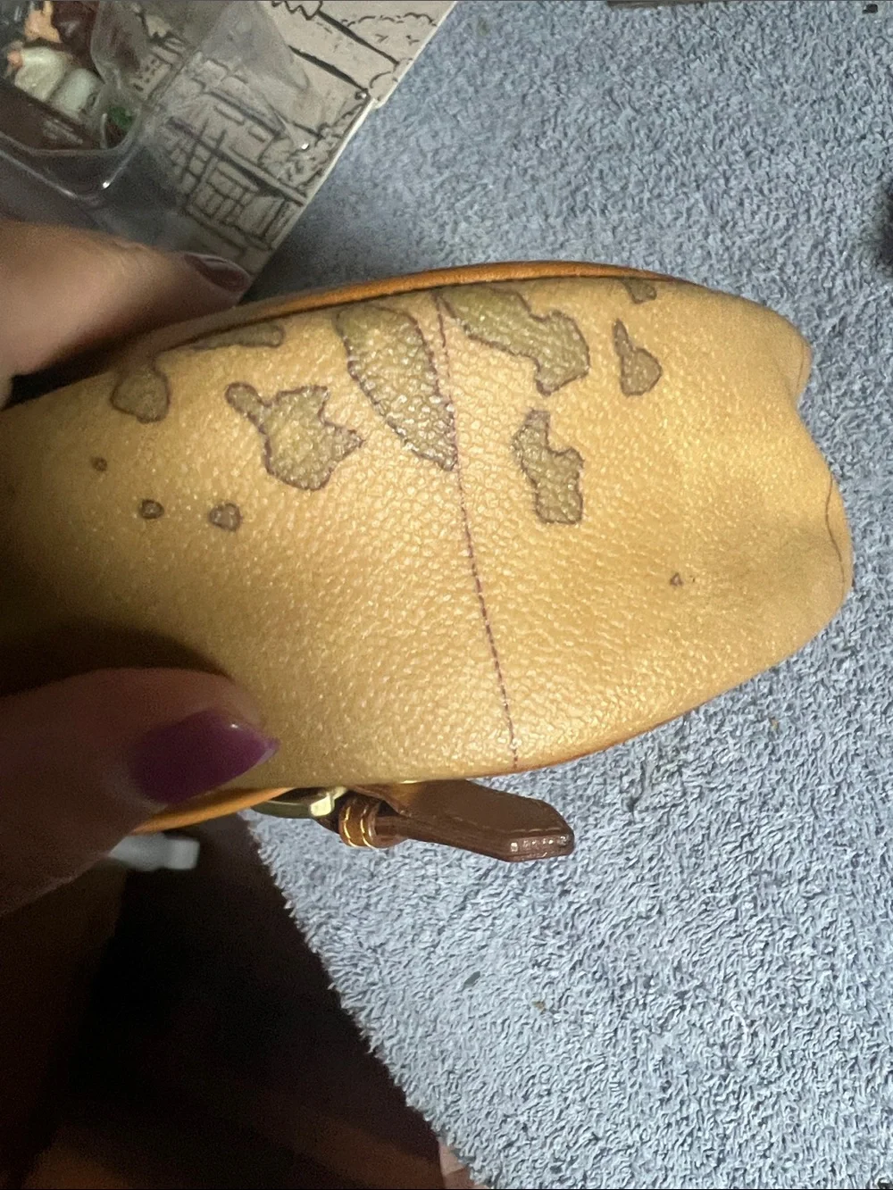 Alviero Martini Tan Map-Print Leather Messenger Crossbody